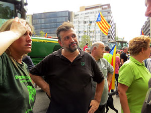 Marxa pagesa. Concentraci&oacute; de 500 tractors als carrers de Girona