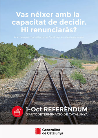 Cartell de la campanya pel Refer&egrave;ndum editat per la Generalitat de Catalunya