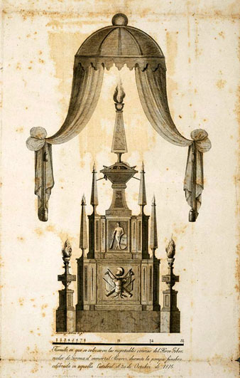 T&uacute;mul a la mem&ograve;ria del general &Aacute;lvarez de Castro, defensor de la ciutat de Girona, erigit a la Catedral de la ciutat. 1816