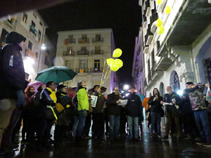 Concentraci&oacute; per la llibertat dels presos pol&iacute;tics a la pla&ccedil;a del Vi