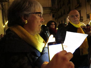 Concentraci&oacute; per la llibertat dels presos pol&iacute;tics a la pla&ccedil;a del Vi