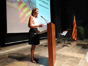 Diada Nacional 2017. Acte institucional a l'Auditori Josep Irla, amb parlaments de Marta Madrenas, Ferm&iacute; Santamaria i Dolors Bassa