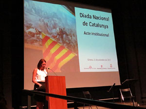 Diada Nacional 2017. Acte institucional a l'Auditori Josep Irla, amb parlaments de Marta Madrenas, Ferm&iacute; Santamaria i Dolors Bassa