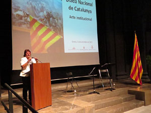 Diada Nacional 2017. Acte institucional a l'Auditori Josep Irla, amb parlaments de Marta Madrenas, Ferm&iacute; Santamaria i Dolors Bassa