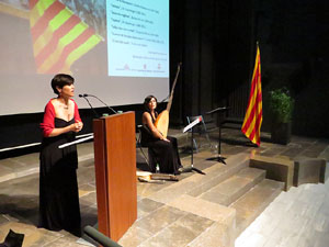 Diada Nacional 2017. Acte institucional a l'Auditori Josep Irla, amb parlaments de Marta Madrenas, Ferm&iacute; Santamaria i Dolors Bassa
