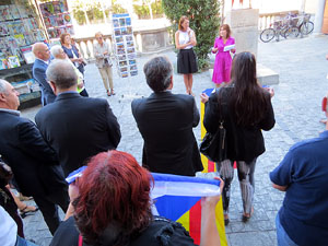 Diada Nacional 2017. Homenatge floral a Carles Rahola a la Rambla de la Llibertat