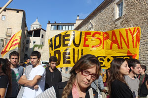 Concentraci&oacute; per la llibertat dels presos pol&iacute;tics a la pla&ccedil;a del Vi