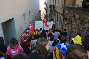 Concentraci&oacute; per la llibertat dels presos pol&iacute;tics a la pla&ccedil;a del Vi