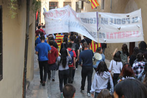 Concentraci&oacute; per la llibertat dels presos pol&iacute;tics a la pla&ccedil;a del Vi