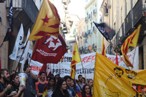 Concentraci&oacute; per la llibertat dels presos pol&iacute;tics a la pla&ccedil;a del Vi