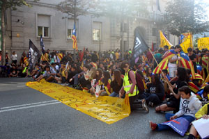 Concentraci&oacute; per la llibertat dels presos pol&iacute;tics a la pla&ccedil;a del Vi