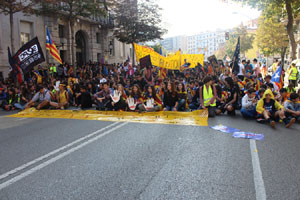 Concentraci&oacute; per la llibertat dels presos pol&iacute;tics a la pla&ccedil;a del Vi