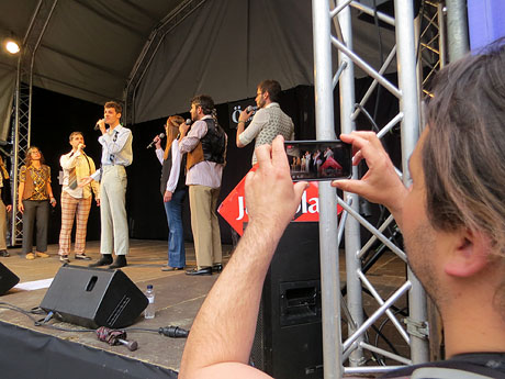 Festival A Cappella 2018. Actuaci&oacute; de les Anxovetes & The Hanfris Quartet a la pla&ccedil;a de la Independ&egrave;ncia