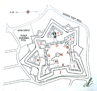 Pl&agrave;nol del castell de Montju&iuml;c