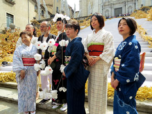 Temps de Flors 2018. Grup d'asi&agrave;tics despr&eacute;s de la inauguraci&oacute; de la 63ena. edici&oacute;