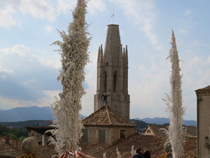 Temps de Flors 2018. Instal&middot;laci&oacute; 'Per treure'ns del pecat i dar-nos alegria' a les escales de la Catedral