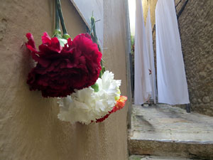 Temps de Flors 2018. Instal&middot;laci&oacute; Tempus fugit al carrer C&uacute;ndaro