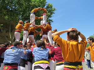 Temps de Flors 2018. Diada Castellera a la pla&ccedil;a de Sant Feliu amb els Marrecs de Salt, els Xics de Granollers, i els Sagals d�Osona
