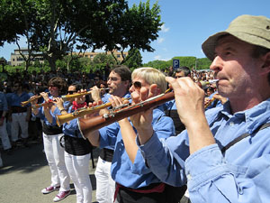 Temps de Flors 2018. Diada Castellera a la pla&ccedil;a de Sant Feliu amb els Marrecs de Salt, els Xics de Granollers, i els Sagals d�Osona