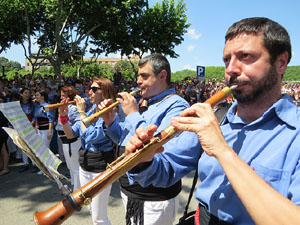 Temps de Flors 2018. Diada Castellera a la pla&ccedil;a de Sant Feliu amb els Marrecs de Salt, els Xics de Granollers, i els Sagals d�Osona