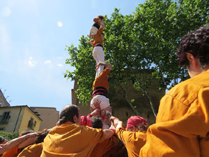 Temps de Flors 2018. Diada Castellera a la pla&ccedil;a de Sant Feliu amb els Marrecs de Salt, els Xics de Granollers, i els Sagals d�Osona