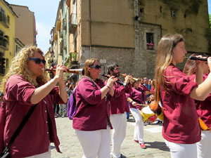 Temps de Flors 2018. Diada Castellera a la pla&ccedil;a de Sant Feliu amb els Marrecs de Salt, els Xics de Granollers, i els Sagals d�Osona