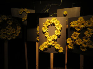 Temps de Flors 2018. Instal&middot;laci&oacute; a l'assecador del Museu d'Hist&ograve;ria