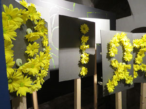 Temps de Flors 2018. Instal&middot;laci&oacute; a l'assecador del Museu d'Hist&ograve;ria