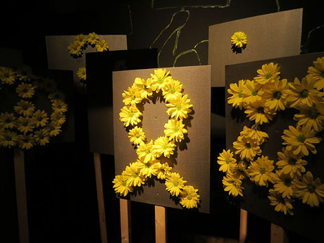 Temps de Flors 2018. Instal&middot;laci&oacute; a l'assecador del Museu d'Hist&ograve;ria