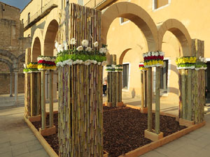 Temps de Flors 2018. Instal&middot;laci&oacute; floral a la terrassa del Museu d'Hist&ograve;ria