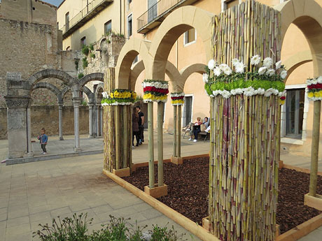 Temps de Flors 2018. Instal&middot;laci&oacute; floral a la terrassa del Museu d'Hist&ograve;ria