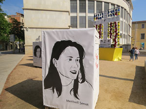 Temps de Flors 2018. Instal&middot;laci&oacute; floral 'Process&oacute; per la Llibertat' a la pla&ccedil;a dels Manaies
