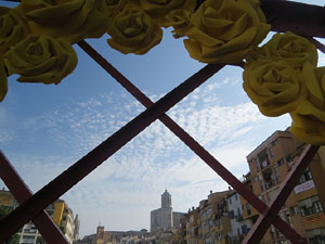 Temps de Flors 2018. Instal&middot;laci&oacute; Pont cap a la llibertat al Pont de les Peixateries Velles