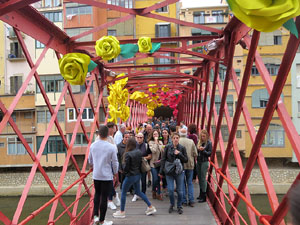 Temps de Flors 2018. Instal&middot;laci&oacute; Pont cap a la llibertat al Pont de les Peixateries Velles
