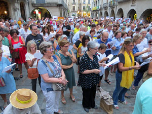 Concentraci&oacute; a la pla&ccedil;a del Vi el dilluns 30 de juliol 2018