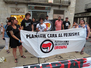 Concentraci&oacute; a la pla&ccedil;a del Vi el dilluns 30 de juliol 2018