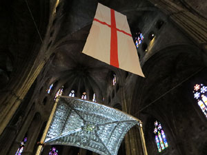 Representaci&oacute; de la Consueta de Sant Jordi cavaller a la nau g&ograve;tica de la Catedral. Diada de Sant Jordi 2018