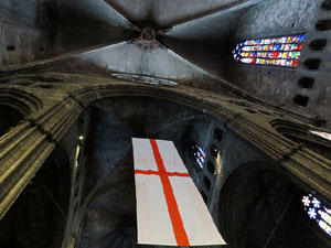 Representaci&oacute; de la Consueta de Sant Jordi cavaller a la nau g&ograve;tica de la Catedral. Diada de Sant Jordi 2018