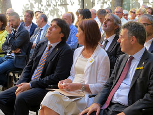 Diada Nacional 2018. Acte institucional al Pati de les Magn&ograve;lies, amb parlaments de Marta Madrenas, Miquel Noguer i Pere Vila