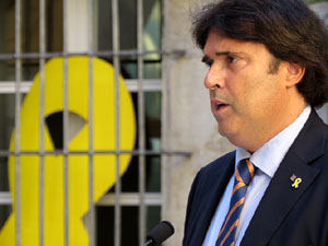Diada Nacional 2018. Acte institucional al Pati de les Magn&ograve;lies, amb parlaments de Marta Madrenas, Miquel Noguer i Pere Vila