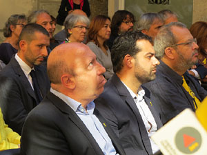 Diada Nacional 2018. Acte institucional al Pati de les Magn&ograve;lies, amb parlaments de Marta Madrenas, Miquel Noguer i Pere Vila