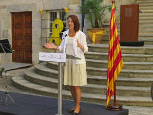 Diada Nacional 2018. Acte institucional al Pati de les Magn&ograve;lies, amb parlaments de Marta Madrenas, Miquel Noguer i Pere Vila