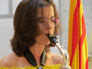 Diada Nacional 2018. Acte institucional al Pati de les Magn&ograve;lies, amb parlaments de Marta Madrenas, Miquel Noguer i Pere Vila
