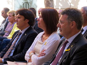 Diada Nacional 2018. Acte institucional al Pati de les Magn&ograve;lies, amb parlaments de Marta Madrenas, Miquel Noguer i Pere Vila