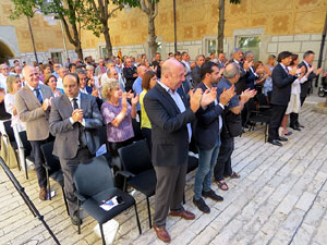 Diada Nacional 2018. Acte institucional al Pati de les Magn&ograve;lies, amb parlaments de Marta Madrenas, Miquel Noguer i Pere Vila