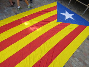 Diada Nacional 2018. Concentraci&oacute; a la pla&ccedil;a del Vi, lectura del manifest i cant de Els Segadors