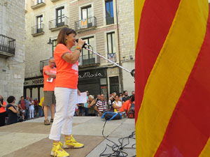 Diada Nacional 2018. Concentraci&oacute; a la pla&ccedil;a del Vi, lectura del manifest i cant de Els Segadors