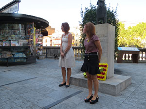 Diada Nacional 2018. Homenatge floral a Carles Rahola a la Rambla de la Llibertat
