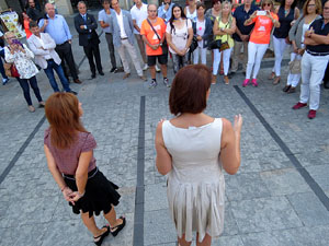 Diada Nacional 2018. Homenatge floral a Carles Rahola a la Rambla de la Llibertat
