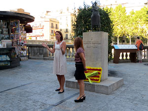 Diada Nacional 2018. Homenatge floral a Carles Rahola a la Rambla de la Llibertat